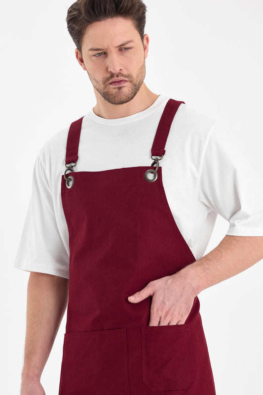 Çapraz Bağlamalı Boydan Bordo Önlük