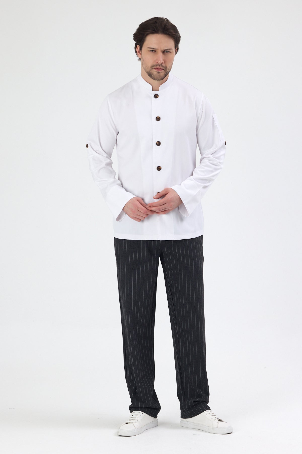 Hakim Yaka Düğmeli Şef Ceketi