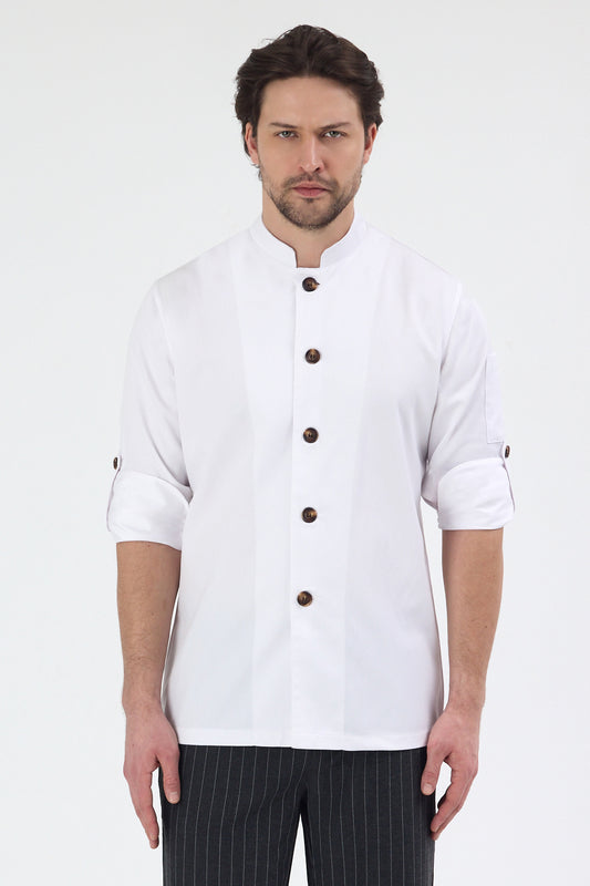 Hakim Yaka Düğmeli Şef Ceketi