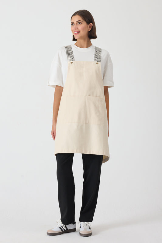 Dokuma Çapraz Askılı Boydan Önlük