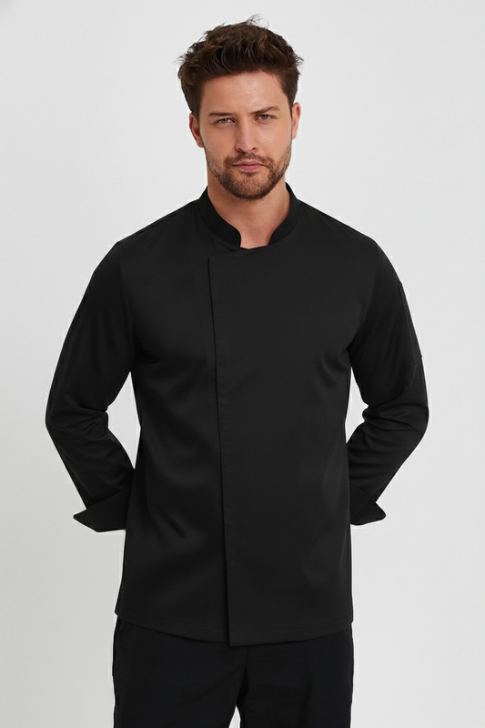 Hakim Yaka Unisex Şef Ceketi Siyah